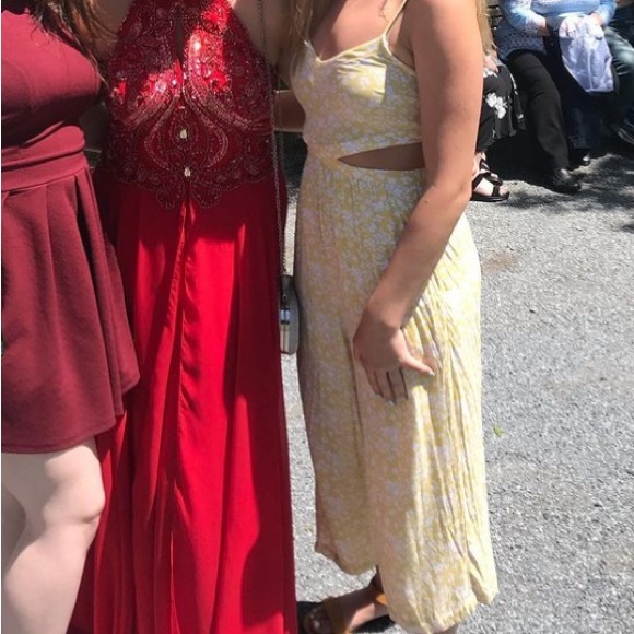 Yellow Aerie Romper w/cutouts - Picture 4 of 4